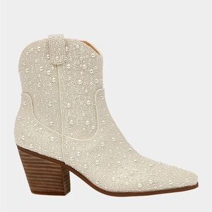 Betsey Johnson Diva Pearl Rhinestone Booties
